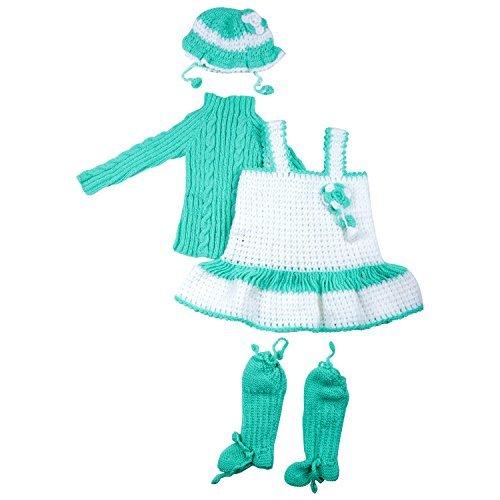 kuchipoo Baby Girls' Hand Knitted Woollen Knee-Long Dress (KUC-FRK