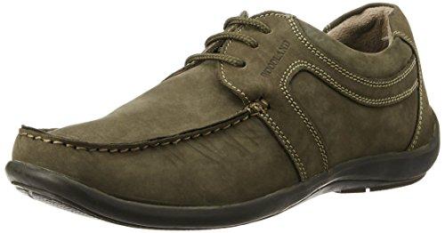 Woodland Men's Green Leather Sneakers - 8 UK/India (42 EU)