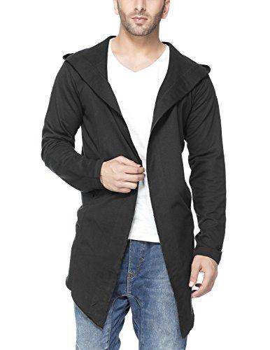 Urban Classics Black Open Edge Hooded Cardigan