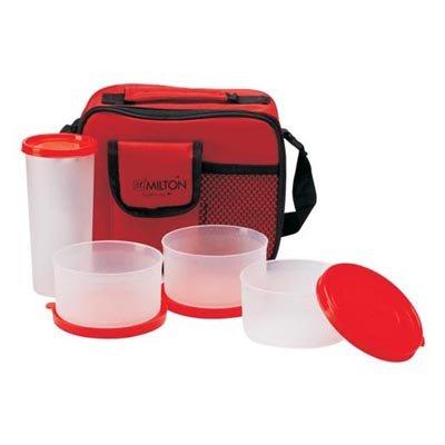 Milton Meal Combi Plastic Lunch Box, Red (EC-SOF-FST-0008_RED)