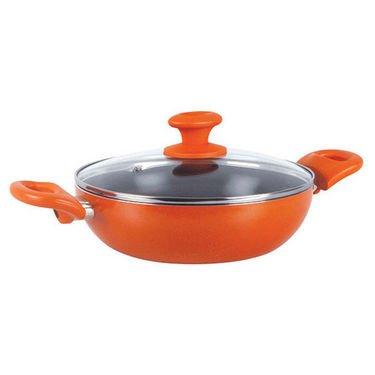 Prestige Ceramic Kadai with Lid, 240mm, Orange