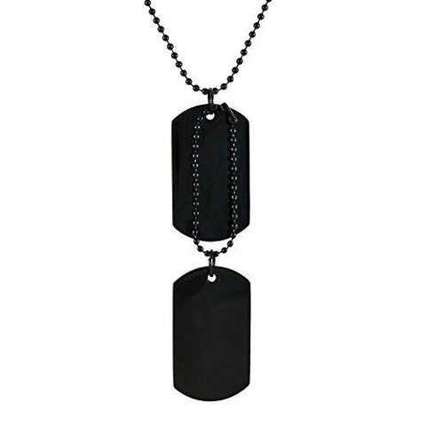 Sarah Plain Pendant Necklace/Dog Tag For Men - Black - NEIGHBOUR JOY