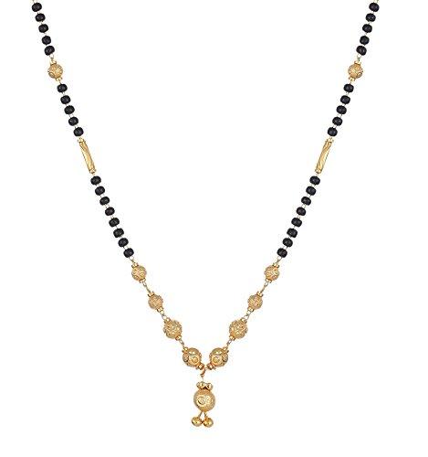 Zeneme Gold Plated Jewellery Mangalsutra Pendant Necklace with Chain For Girls And Women