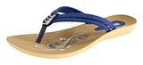 VKC Women's Women Blue PU Flip-Flops (6 UK)