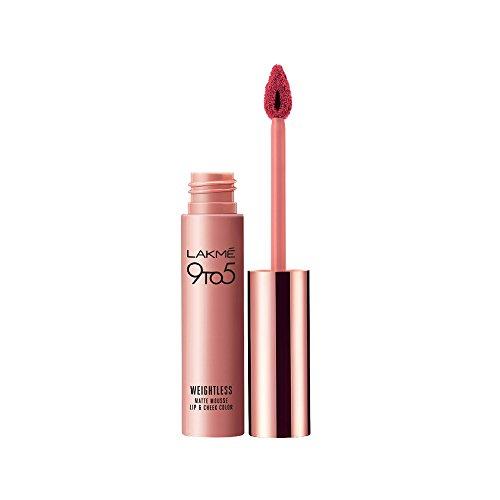 Lakme 9 to 5 Weightless Mousse Lip & Cheek Color, Plum Feather, 9 g