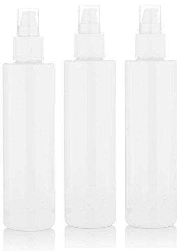 Healthvit Empty 200ml Reffilable Lotion Cream Treatment Pump Portable Plastic Bottle with Cap - Pack of 3 For Cream,Lotion,Toner,Solution,cleanser