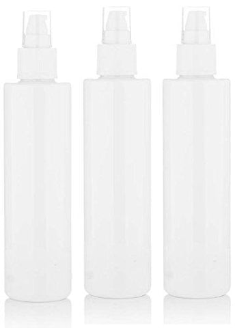 Healthvit Empty 200ml Reffilable Lotion Cream Treatment Pump Portable Plastic Bottle with Cap - Pack of 3 For Cream,Lotion,Toner,Solution,cleanser