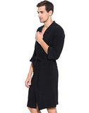 Elevanto Premium Collection 3/4th Sleeve Terry Cotton Bathrobe-free size(Black-men) - NEIGHBOUR JOY