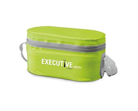 Milton Executive Lunch Box Soft Insulated Tiffin Box (2 SS Container,1 Microwave Safe Container),Green