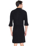 Elevanto Premium Collection 3/4th Sleeve Terry Cotton Bathrobe-free size(Black-men) - NEIGHBOUR JOY