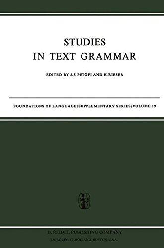 Studies in Text Grammar: Volume 19 (Foundations of Language Supplementary Series)