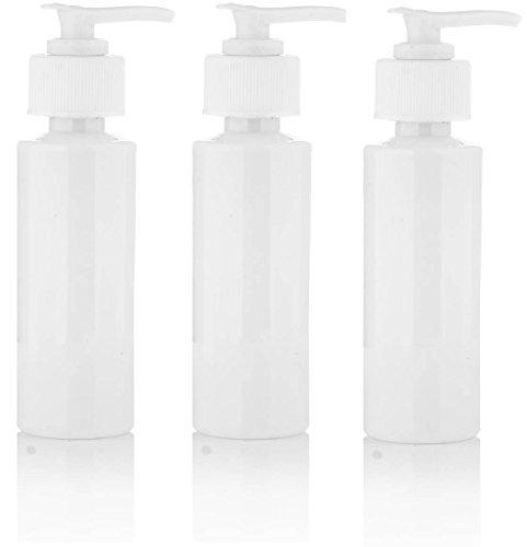 Empty 100ml Reffilable Portable Plastic Spray Pumping Lotion Bottle - Pack of 3 For Makeup, Handwash, Bodywash,Facewash, Extra Liquid Lotion,Cream,Toiletries Liquid containers