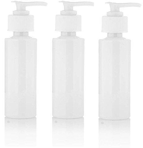 Empty 100ml Reffilable Portable Plastic Spray Pumping Lotion Bottle - Pack of 3 For Makeup, Handwash, Bodywash,Facewash, Extra Liquid Lotion,Cream,Toiletries Liquid containers