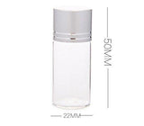 12pcs 10ml Clear Sampling Sample Glass Bottles Vials Jars Containers with Gold and Silver Cap for Cosmetics Travel Essential Oils Powders Creams Ointments Grease (Silver) - NEIGHBOUR JOY