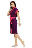 FeelBlue Double Shaded Cotton Bathrobe (Purple-Cherry) - NEIGHBOUR JOY