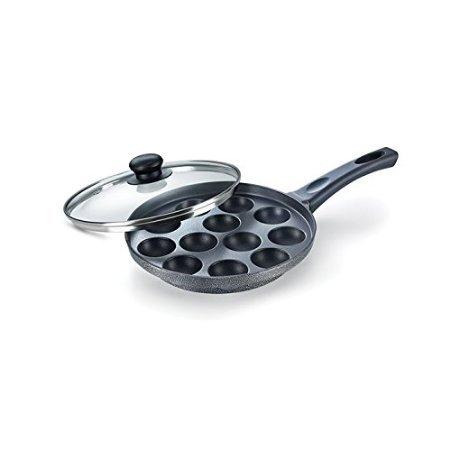 Prestige Omega Select Plus Non-Stick Paniyarakkal with Lid, 240 mm, Black