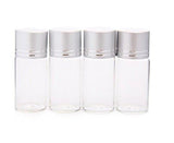 12pcs 10ml Clear Sampling Sample Glass Bottles Vials Jars Containers with Gold and Silver Cap for Cosmetics Travel Essential Oils Powders Creams Ointments Grease (Silver) - NEIGHBOUR JOY