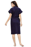 FeelBlue Cotton Bathrobe- Navy Blue (Free Size) - NEIGHBOUR JOY