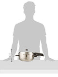 Prestige Deluxe Alpha Stainless Steel Deep Pan Pressure Cooker, 5 Litres, Silver