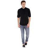 Dennis Lingo Men's Slim Fit Casual Shirt (C201_2_M_Medium_Black) - NEIGHBOUR JOY