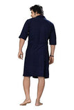 FeelBlue Navy Blue Men's Bathrobe (Full) - NEIGHBOUR JOY