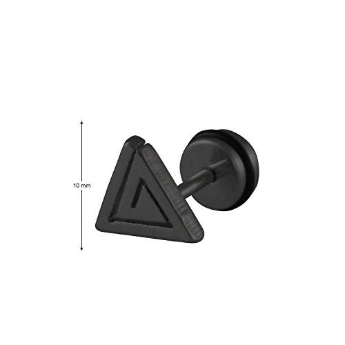 Sarah Triangle Single Stud Earring for Men - Black - NEIGHBOUR JOY