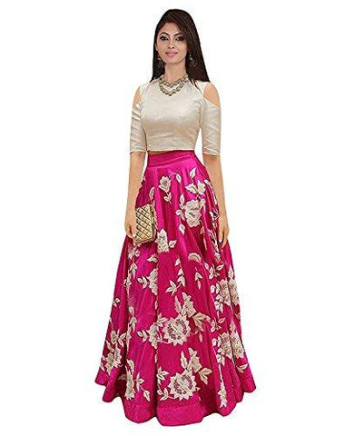 Generative Shoppe Pink Embroider Women Western Gown ( GS_41_Pink_Semi Stitched ) Free Size - NEIGHBOUR JOY