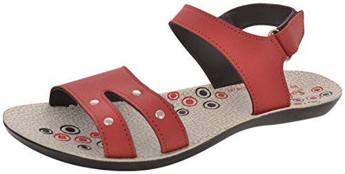 Paragon Women's Red PU Sandals (8) - NEIGHBOUR JOY