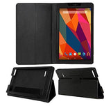 Acm Executive Case & Tempered Glass Combo for Micromax Canvas Tab P681 Flip Cover Screen Guard Black - NEIGHBOUR JOY