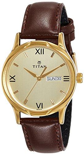 Titan Karishma Analog Champagne Dial Men's Watch - NE1580YL05