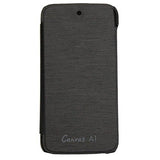 Totelec Leather Diary Style Flip cover case for Micromax Canvas A1 Android One,Black