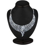 Sukkhi Sleek Rhodium plated AD Stone Necklace Set