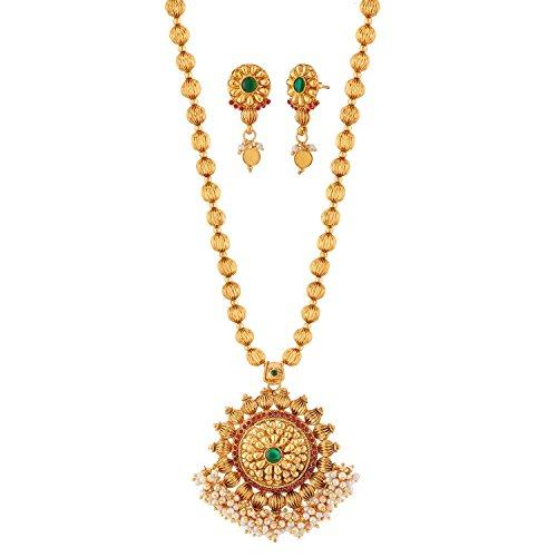 Reeva Red And Green Gold Plated Necklace Set For Women - NEIGHBOUR JOY