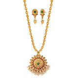 Reeva Red And Green Gold Plated Necklace Set For Women - NEIGHBOUR JOY