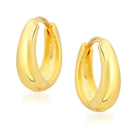 VK Jewels Sweet Kaju Gold Plated Alloy Bali Hoop Earrings For Men And Women- BALI1074G [VKBALI1074G]