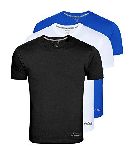 AWG Men's Dryfit Polyester Round Neck Half Sleeve T-shirts - Pack of 3 - NEIGHBOUR JOY