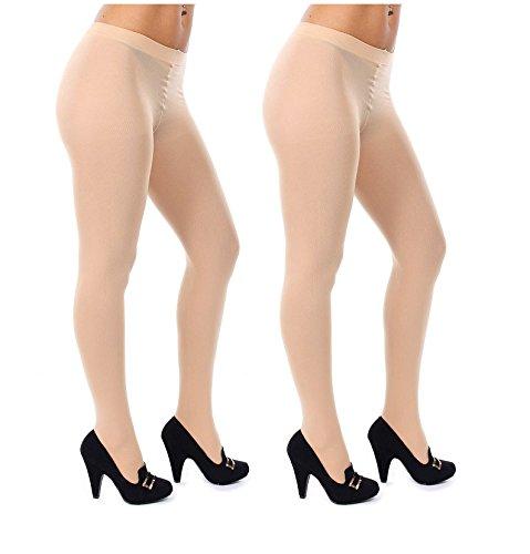 NeskaModa Women'S 2 Pair Skin-Beige Panty Hose Long Comfort Stockings - NEIGHBOUR JOY