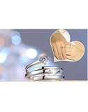 Karatcart Platinum Plated Elegant Austrian Crystal Adjustable Couple Ring For Women & Men - NEIGHBOUR JOY