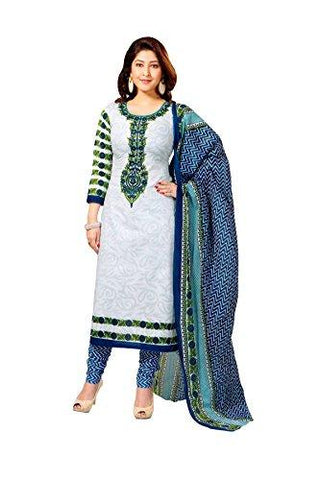 Vaamsi Women's  Salwar Suit Dress Material(Cocp111 _White _Free Size)