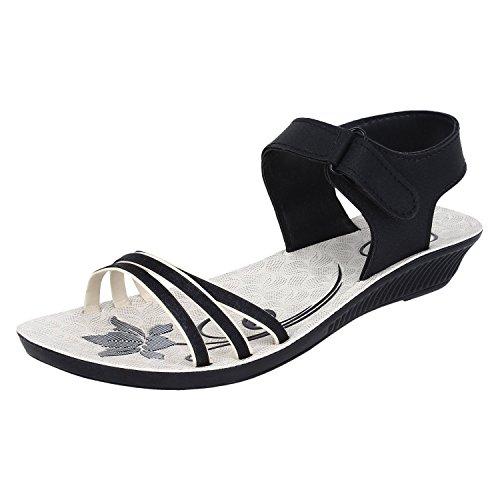 Earton Women's Black-815 PUFashion Sandals 8 UK - NEIGHBOUR JOY