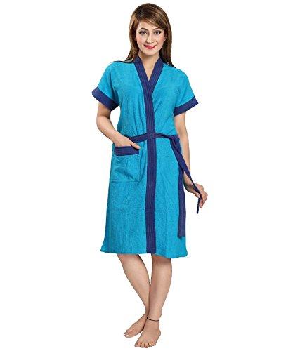 FeelBlue Women Double-Shaded Bathrobes (Firozi-Blue) - NEIGHBOUR JOY