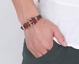 Hot And Bold Stylish Anchor Charm Genuine Leather Wrap Multilayer Bracelet For Men / Boys - NEIGHBOUR JOY