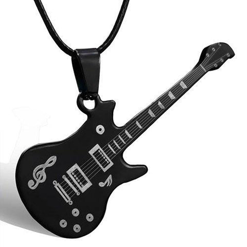 Bold N Elegant Cool Black Guitar Pendant Musical Note Pendant Necklace Jewelry For Men & Women - NEIGHBOUR JOY