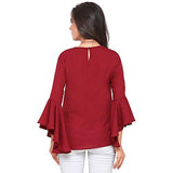 Serein Women'S Top (Ser-I-4_Burgundy_Large) - NEIGHBOUR JOY