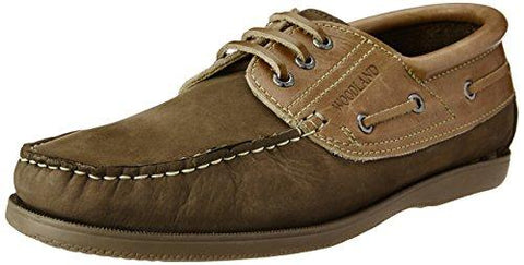 Woodland Men's Dbrown Leather Boat Shoes - 9 UK/India (43 EU)