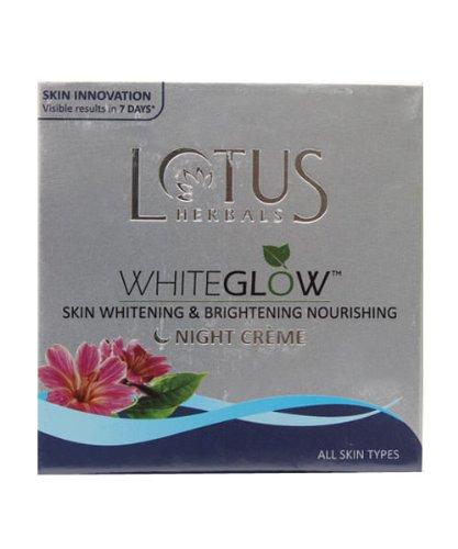 Lotus Herbals White Glow Skin Whitening and Brightening Nourishing Night Creme, 60g