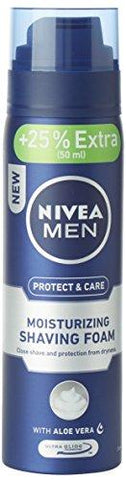 Nivea Men Protect & Care Extra Moisture Shaving Foam - 200 ml with Extra 50 ml