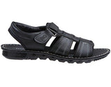 VKC Men's Black Synthetic Leather Sandals (3-VP-3065-BK-G09) - 9 UK