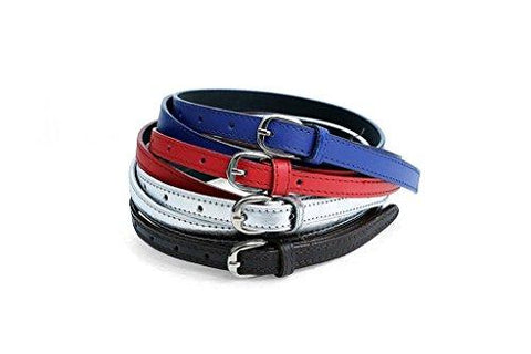 Krystle Girl|Woman Canvas/PU Leather Belts Belt Pack of 4 (Navy, Red, Silver, Brown) - NEIGHBOUR JOY