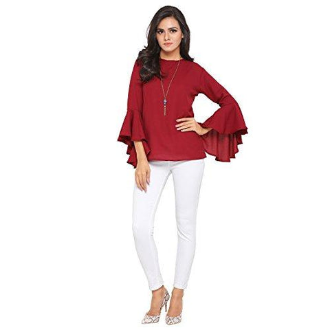 Serein Women'S Top (Ser-I-4_Burgundy_Large) - NEIGHBOUR JOY